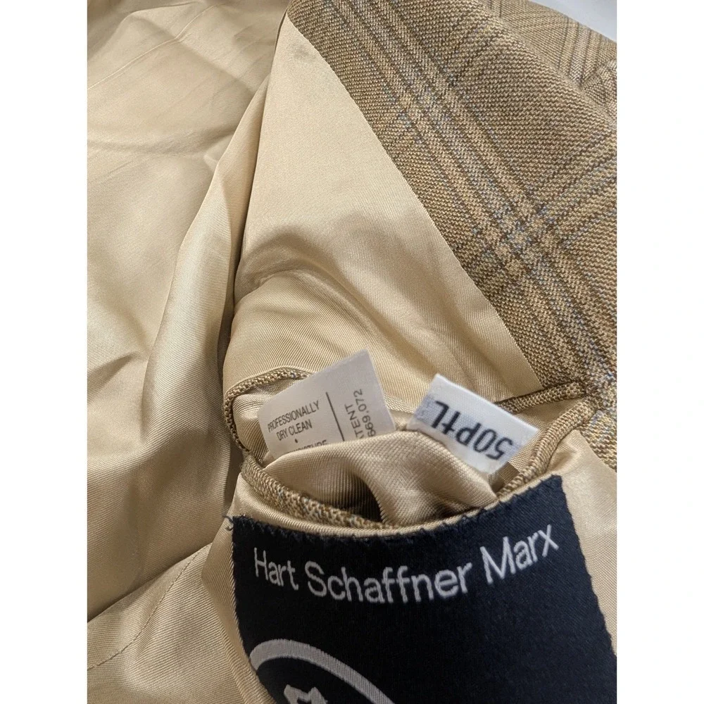 Hart Schaffner Marx Big Long Wool  Blazer Suit Jacket Glenn Check 50PTL  56